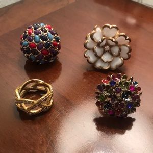 Gold statement rings